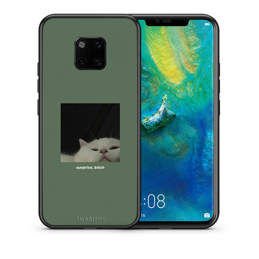 Θήκη Huawei Mate 20 Pro Bitch Surprise από τη Smartfits με σχέδιο στο πίσω μέρος και μαύρο περίβλημα | Huawei Mate 20 Pro Bitch Surprise case with colorful back and black bezels