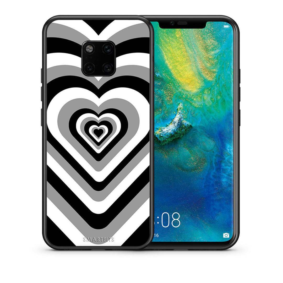 Θήκη Huawei Mate 20 Pro Black Hearts από τη Smartfits με σχέδιο στο πίσω μέρος και μαύρο περίβλημα | Huawei Mate 20 Pro Black Hearts case with colorful back and black bezels