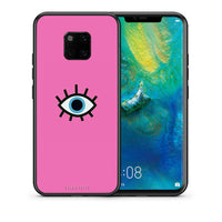 Thumbnail for Θήκη Huawei Mate 20 Pro Blue Eye Pink από τη Smartfits με σχέδιο στο πίσω μέρος και μαύρο περίβλημα | Huawei Mate 20 Pro Blue Eye Pink case with colorful back and black bezels