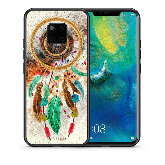 Θήκη Huawei Mate 20 Pro DreamCatcher Boho από τη Smartfits με σχέδιο στο πίσω μέρος και μαύρο περίβλημα | Huawei Mate 20 Pro DreamCatcher Boho case with colorful back and black bezels
