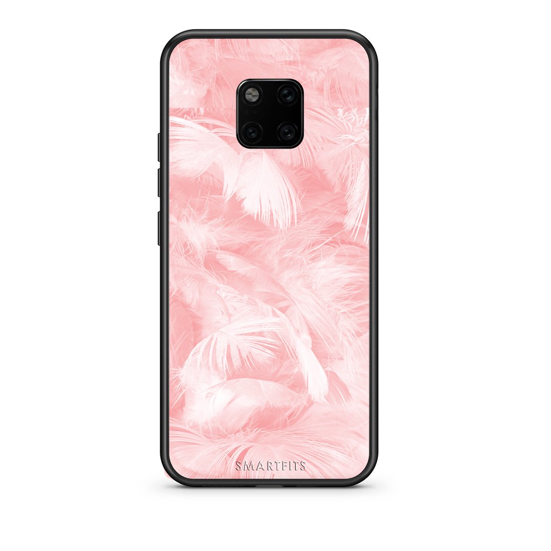 33 - Huawei Mate 20 Pro  Pink Feather Boho case, cover, bumper