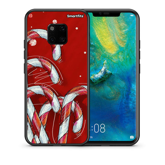 Θήκη Huawei Mate 20 Pro Candy Cane από τη Smartfits με σχέδιο στο πίσω μέρος και μαύρο περίβλημα | Huawei Mate 20 Pro Candy Cane case with colorful back and black bezels
