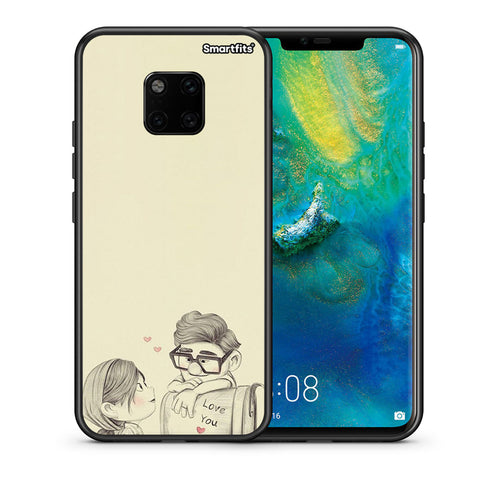 Θήκη Huawei Mate 20 Pro Carl And Ellie από τη Smartfits με σχέδιο στο πίσω μέρος και μαύρο περίβλημα | Huawei Mate 20 Pro Carl And Ellie case with colorful back and black bezels