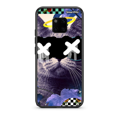 Huawei Mate 20 Pro Cat Collage θήκη από τη Smartfits με σχέδιο στο πίσω μέρος και μαύρο περίβλημα | Smartphone case with colorful back and black bezels by Smartfits