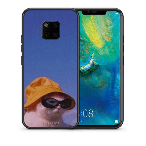 Θήκη Huawei Mate 20 Pro Cat Diva από τη Smartfits με σχέδιο στο πίσω μέρος και μαύρο περίβλημα | Huawei Mate 20 Pro Cat Diva case with colorful back and black bezels