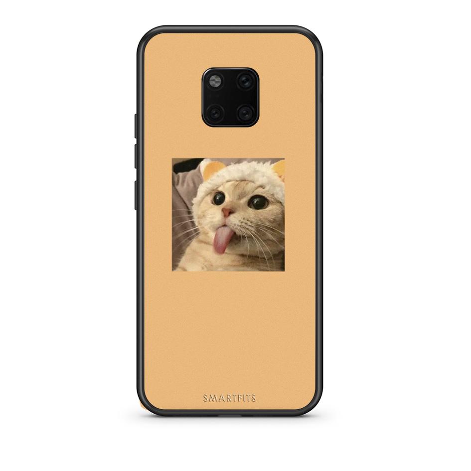 Huawei Mate 20 Pro Cat Tongue θήκη από τη Smartfits με σχέδιο στο πίσω μέρος και μαύρο περίβλημα | Smartphone case with colorful back and black bezels by Smartfits
