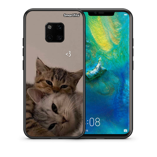Θήκη Huawei Mate 20 Pro Cats In Love από τη Smartfits με σχέδιο στο πίσω μέρος και μαύρο περίβλημα | Huawei Mate 20 Pro Cats In Love case with colorful back and black bezels