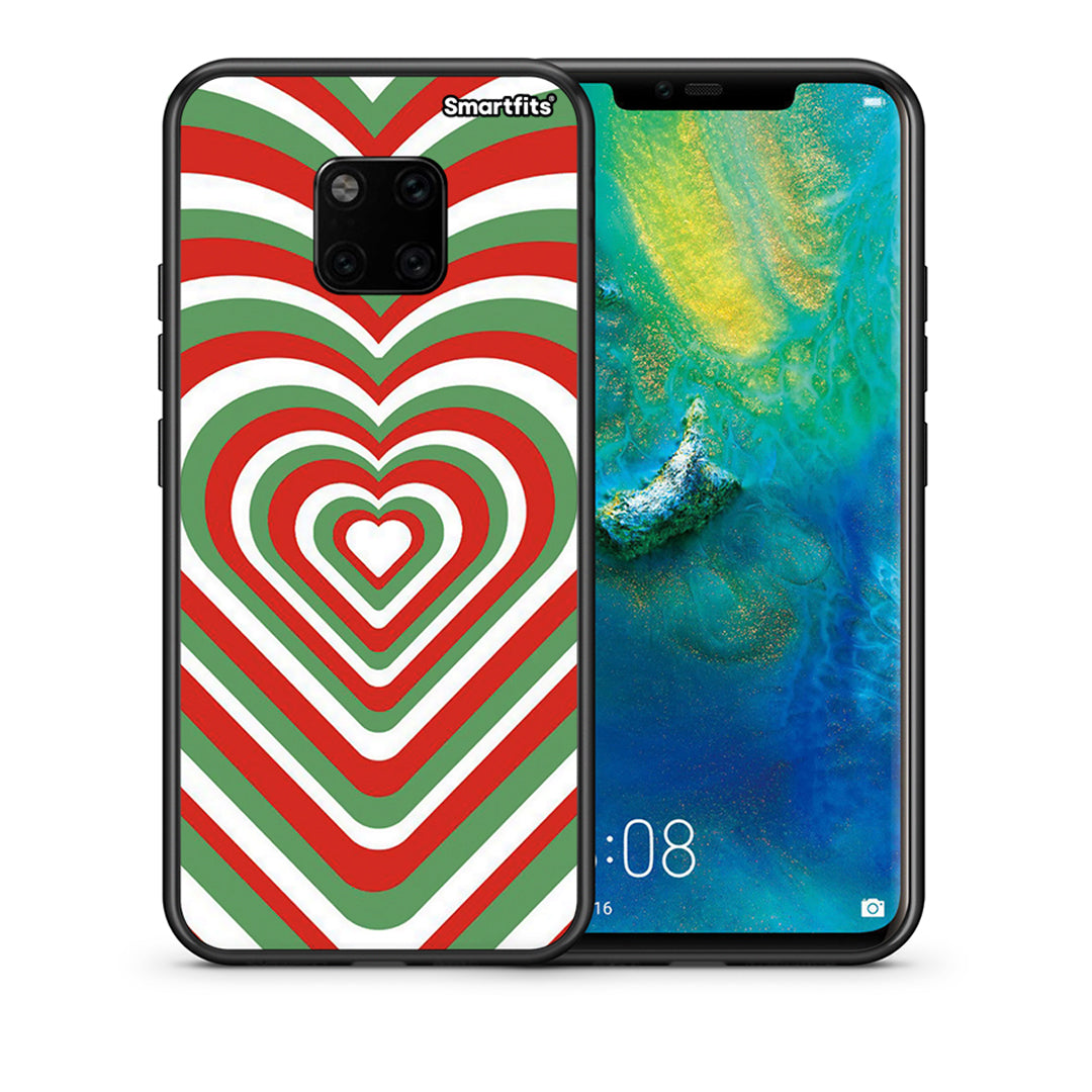 Θήκη Huawei Mate 20 Pro Christmas Hearts από τη Smartfits με σχέδιο στο πίσω μέρος και μαύρο περίβλημα | Huawei Mate 20 Pro Christmas Hearts case with colorful back and black bezels