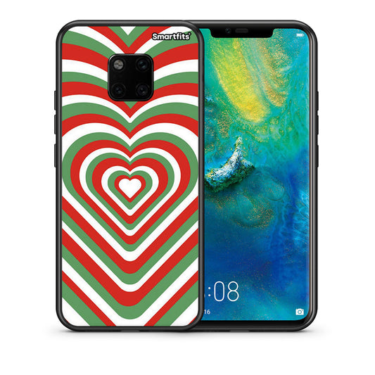 Θήκη Huawei Mate 20 Pro Christmas Hearts από τη Smartfits με σχέδιο στο πίσω μέρος και μαύρο περίβλημα | Huawei Mate 20 Pro Christmas Hearts case with colorful back and black bezels