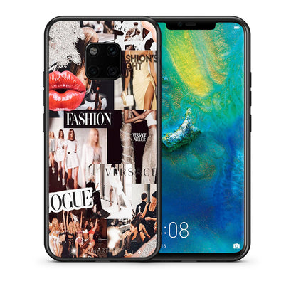Θήκη Αγίου Βαλεντίνου Huawei Mate 20 Pro Collage Fashion από τη Smartfits με σχέδιο στο πίσω μέρος και μαύρο περίβλημα | Huawei Mate 20 Pro Collage Fashion case with colorful back and black bezels