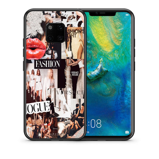 Θήκη Αγίου Βαλεντίνου Huawei Mate 20 Pro Collage Fashion από τη Smartfits με σχέδιο στο πίσω μέρος και μαύρο περίβλημα | Huawei Mate 20 Pro Collage Fashion case with colorful back and black bezels