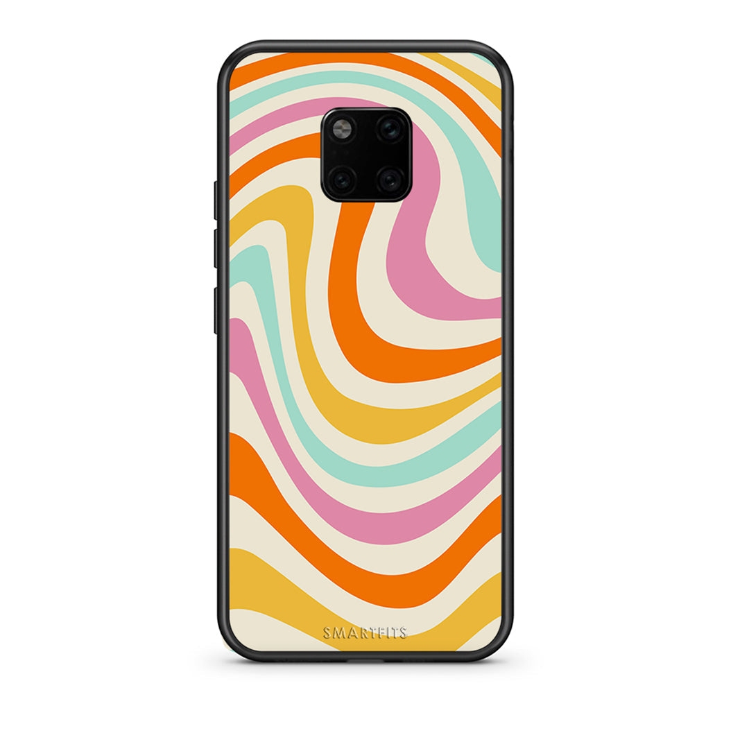 Huawei Mate 20 Pro Colourful Waves θήκη από τη Smartfits με σχέδιο στο πίσω μέρος και μαύρο περίβλημα | Smartphone case with colorful back and black bezels by Smartfits