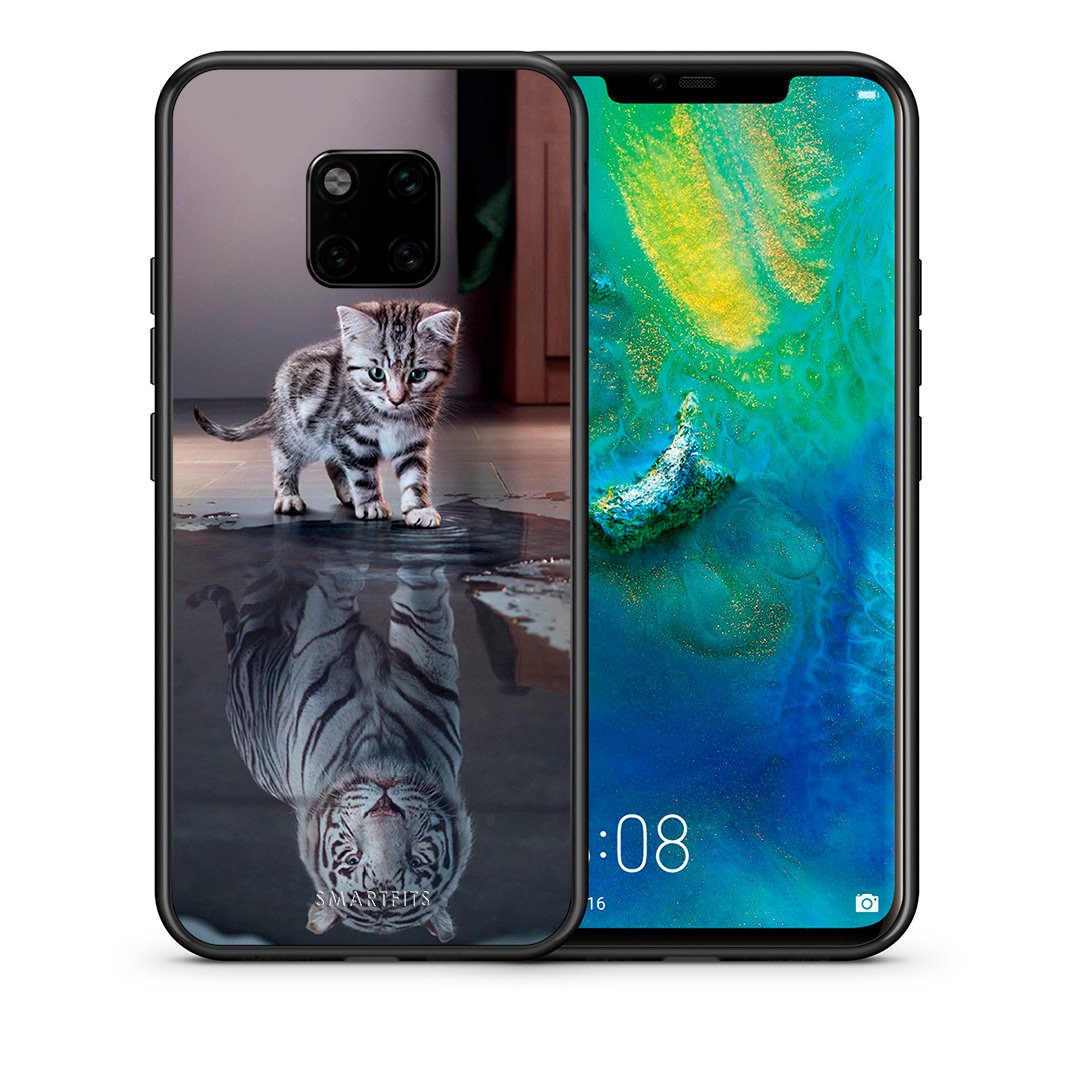 Θήκη Huawei Mate 20 Pro Tiger Cute από τη Smartfits με σχέδιο στο πίσω μέρος και μαύρο περίβλημα | Huawei Mate 20 Pro Tiger Cute case with colorful back and black bezels