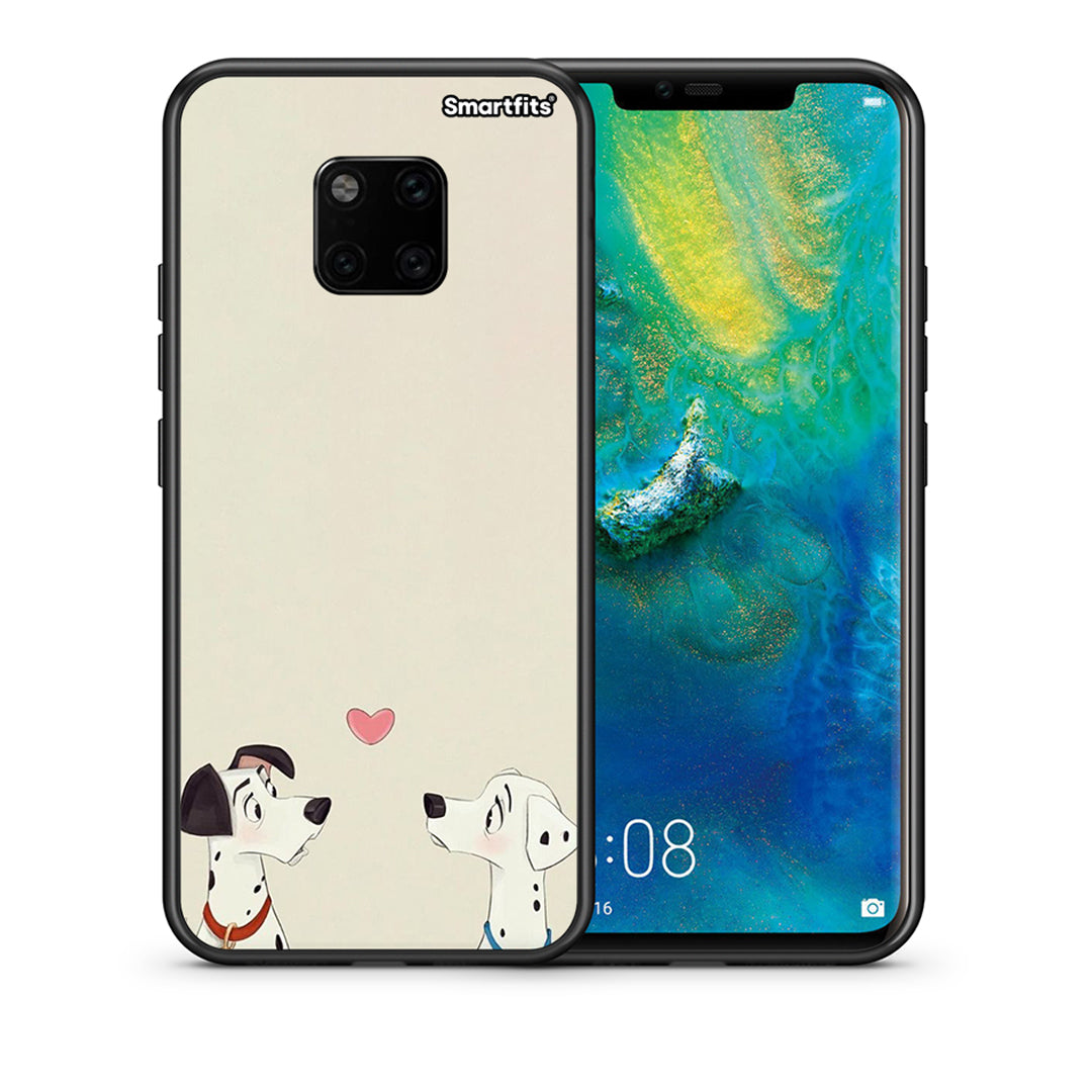 Θήκη Huawei Mate 20 Pro Dalmatians Love από τη Smartfits με σχέδιο στο πίσω μέρος και μαύρο περίβλημα | Huawei Mate 20 Pro Dalmatians Love case with colorful back and black bezels