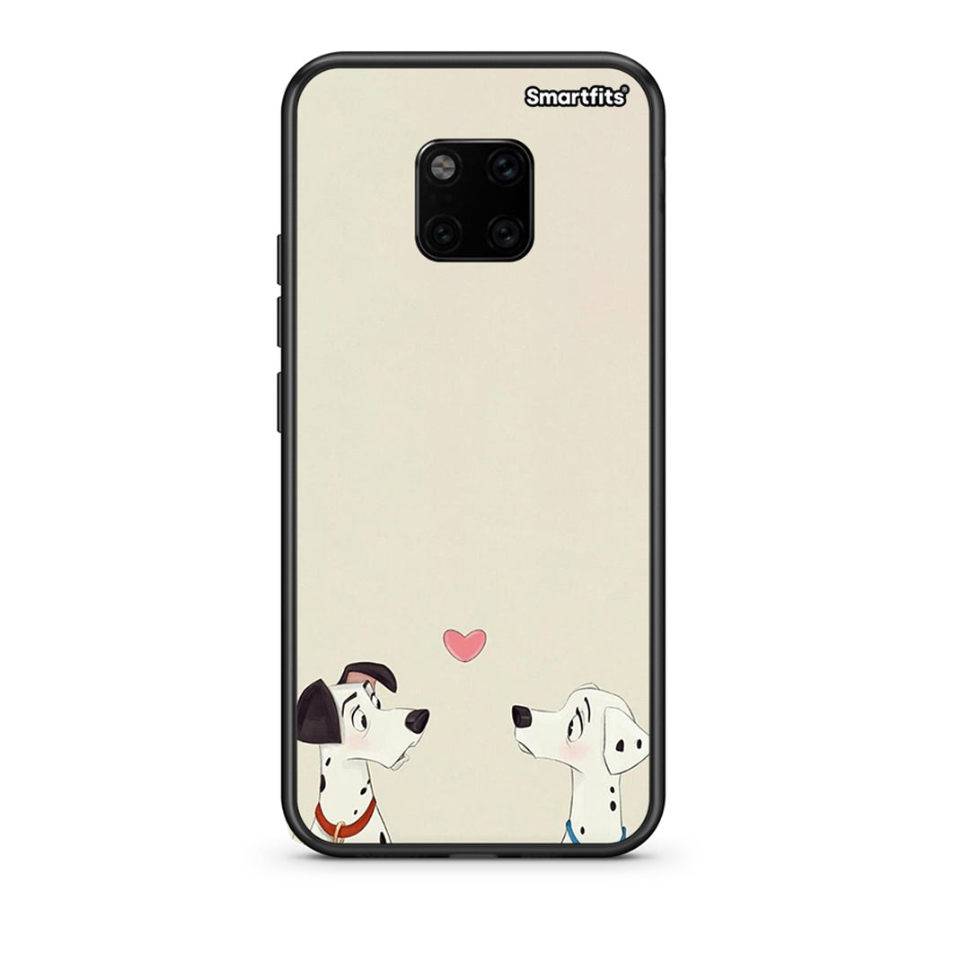 Huawei Mate 20 Pro Dalmatians Love θήκη από τη Smartfits με σχέδιο στο πίσω μέρος και μαύρο περίβλημα | Smartphone case with colorful back and black bezels by Smartfits