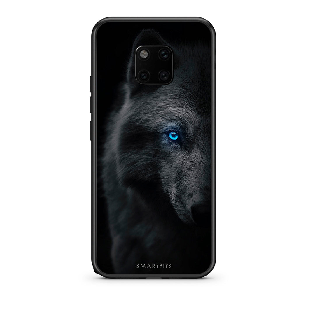 Huawei Mate 20 Pro Dark Wolf θήκη από τη Smartfits με σχέδιο στο πίσω μέρος και μαύρο περίβλημα | Smartphone case with colorful back and black bezels by Smartfits