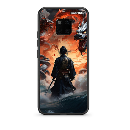 Huawei Mate 20 Pro Dragons Fight θήκη από τη Smartfits με σχέδιο στο πίσω μέρος και μαύρο περίβλημα | Smartphone case with colorful back and black bezels by Smartfits