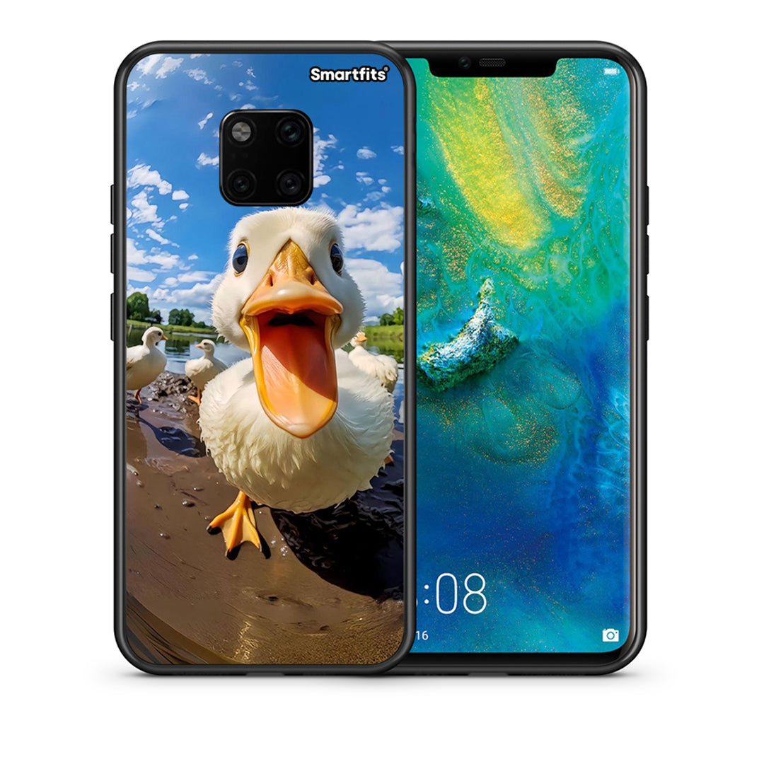 Θήκη Huawei Mate 20 Pro Duck Face από τη Smartfits με σχέδιο στο πίσω μέρος και μαύρο περίβλημα | Huawei Mate 20 Pro Duck Face case with colorful back and black bezels