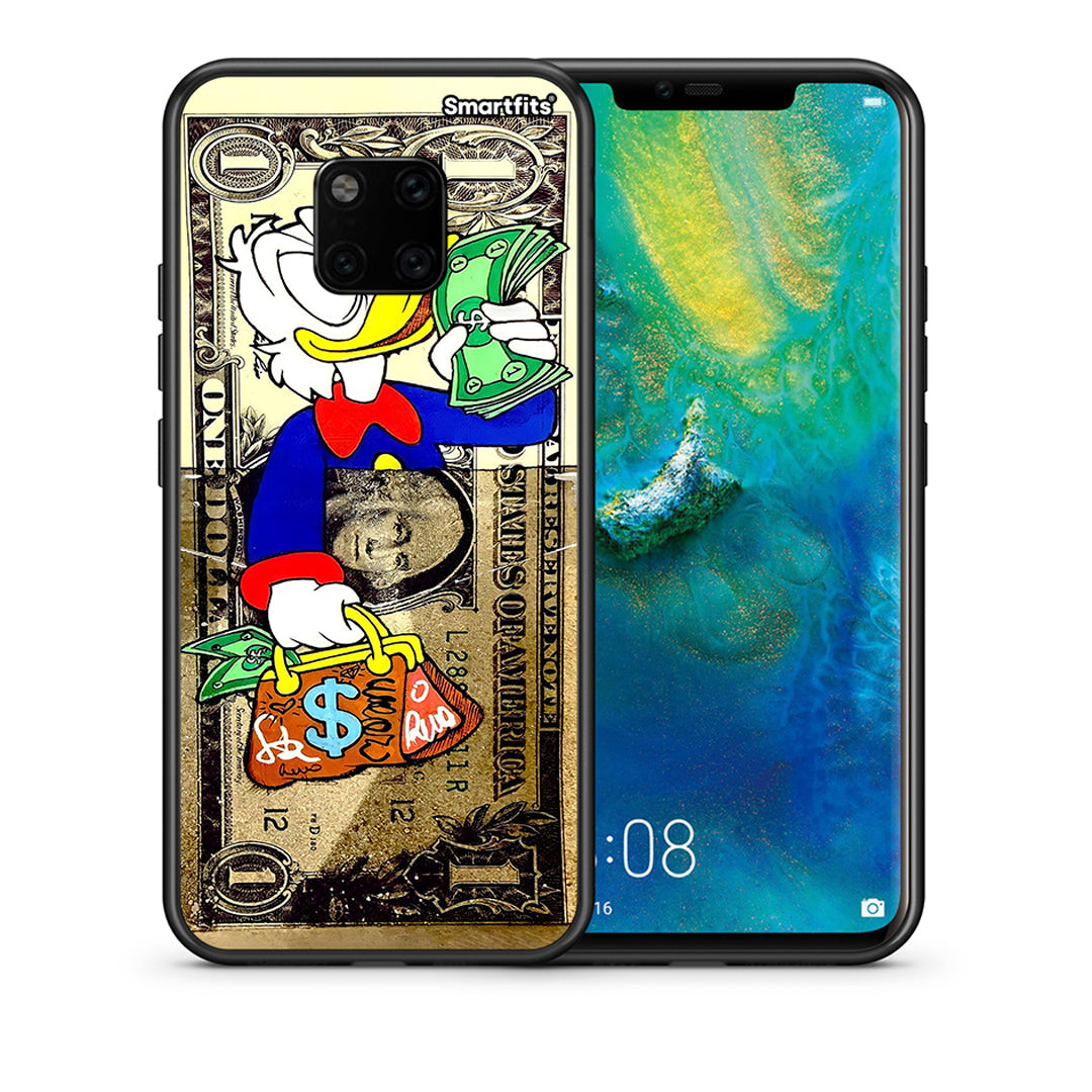 Θήκη Huawei Mate 20 Pro Duck Money από τη Smartfits με σχέδιο στο πίσω μέρος και μαύρο περίβλημα | Huawei Mate 20 Pro Duck Money case with colorful back and black bezels