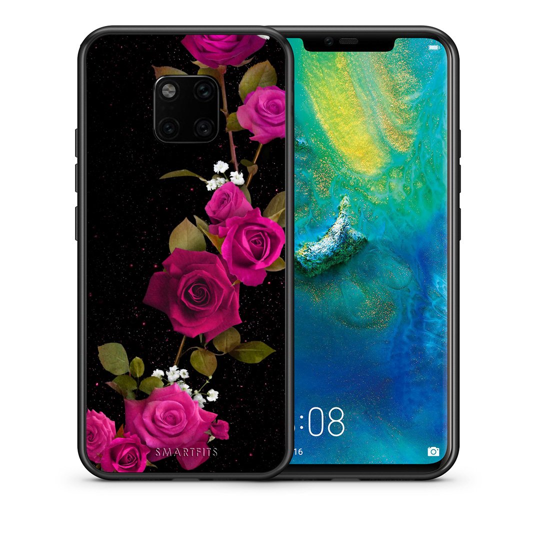 Θήκη Huawei Mate 20 Pro Red Roses Flower από τη Smartfits με σχέδιο στο πίσω μέρος και μαύρο περίβλημα | Huawei Mate 20 Pro Red Roses Flower case with colorful back and black bezels