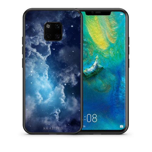 Θήκη Huawei Mate 20 Pro Blue Sky Galaxy από τη Smartfits με σχέδιο στο πίσω μέρος και μαύρο περίβλημα | Huawei Mate 20 Pro Blue Sky Galaxy case with colorful back and black bezels