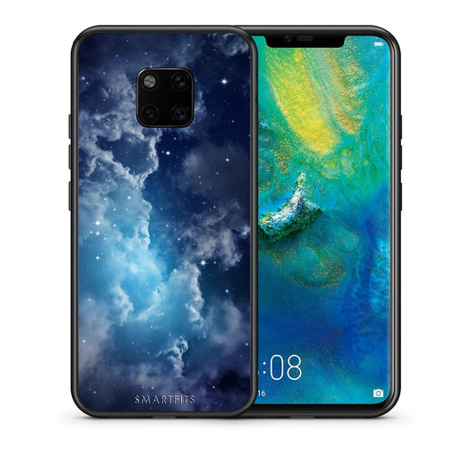 Θήκη Huawei Mate 20 Pro Blue Sky Galaxy από τη Smartfits με σχέδιο στο πίσω μέρος και μαύρο περίβλημα | Huawei Mate 20 Pro Blue Sky Galaxy case with colorful back and black bezels