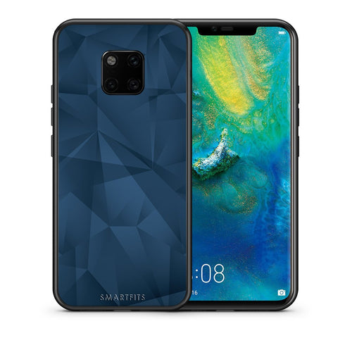Θήκη Huawei Mate 20 Pro Blue Abstract Geometric από τη Smartfits με σχέδιο στο πίσω μέρος και μαύρο περίβλημα | Huawei Mate 20 Pro Blue Abstract Geometric case with colorful back and black bezels