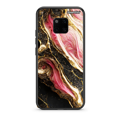 Huawei Mate 20 Pro Glamorous Pink Marble θήκη από τη Smartfits με σχέδιο στο πίσω μέρος και μαύρο περίβλημα | Smartphone case with colorful back and black bezels by Smartfits