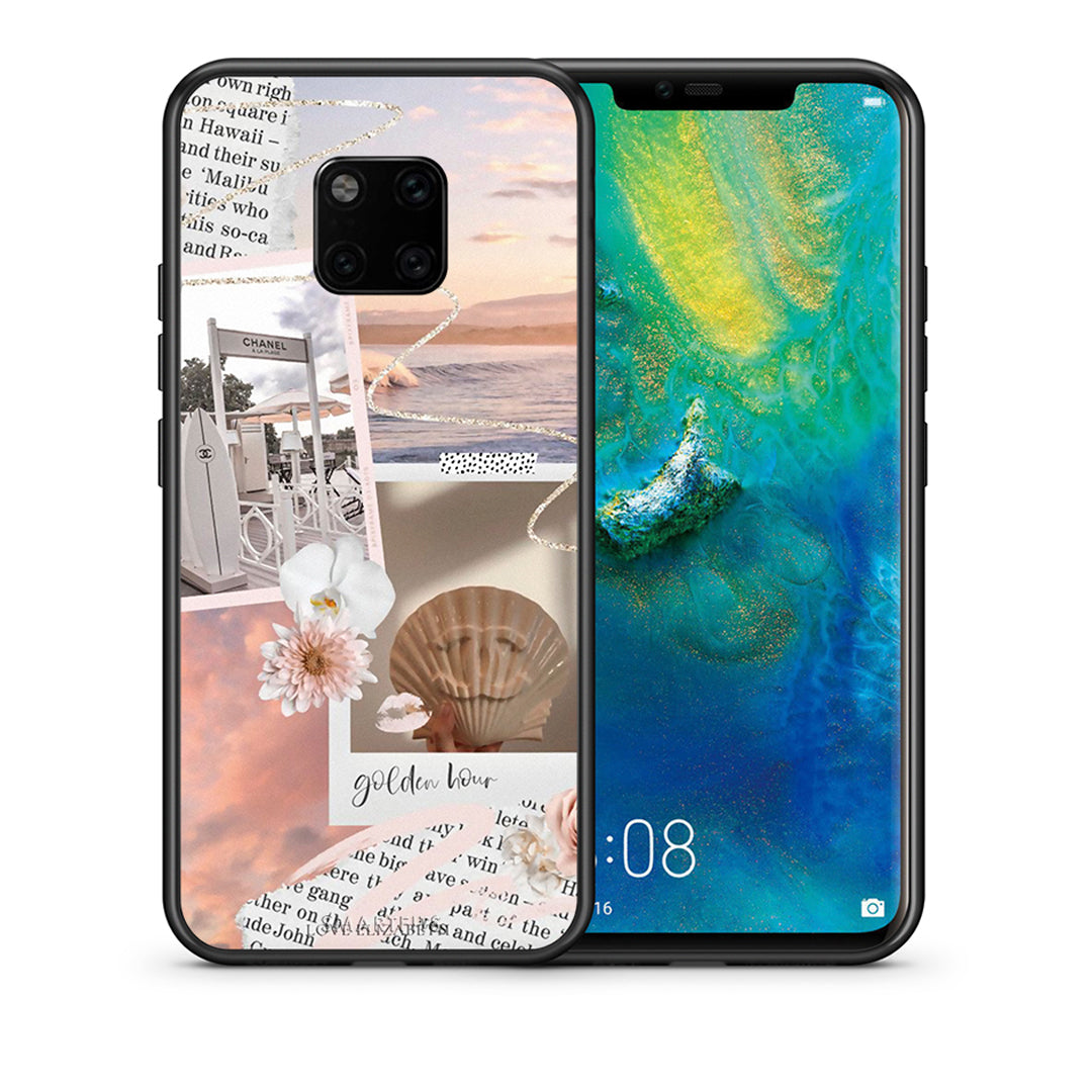 Θήκη Αγίου Βαλεντίνου Huawei Mate 20 Pro Golden Hour από τη Smartfits με σχέδιο στο πίσω μέρος και μαύρο περίβλημα | Huawei Mate 20 Pro Golden Hour case with colorful back and black bezels