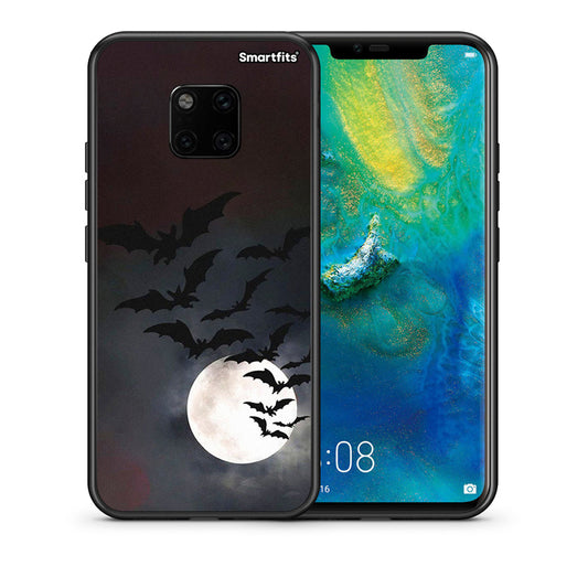 Θήκη Huawei Mate 20 Pro Halloween Bat Night από τη Smartfits με σχέδιο στο πίσω μέρος και μαύρο περίβλημα | Huawei Mate 20 Pro Halloween Bat Night case with colorful back and black bezels