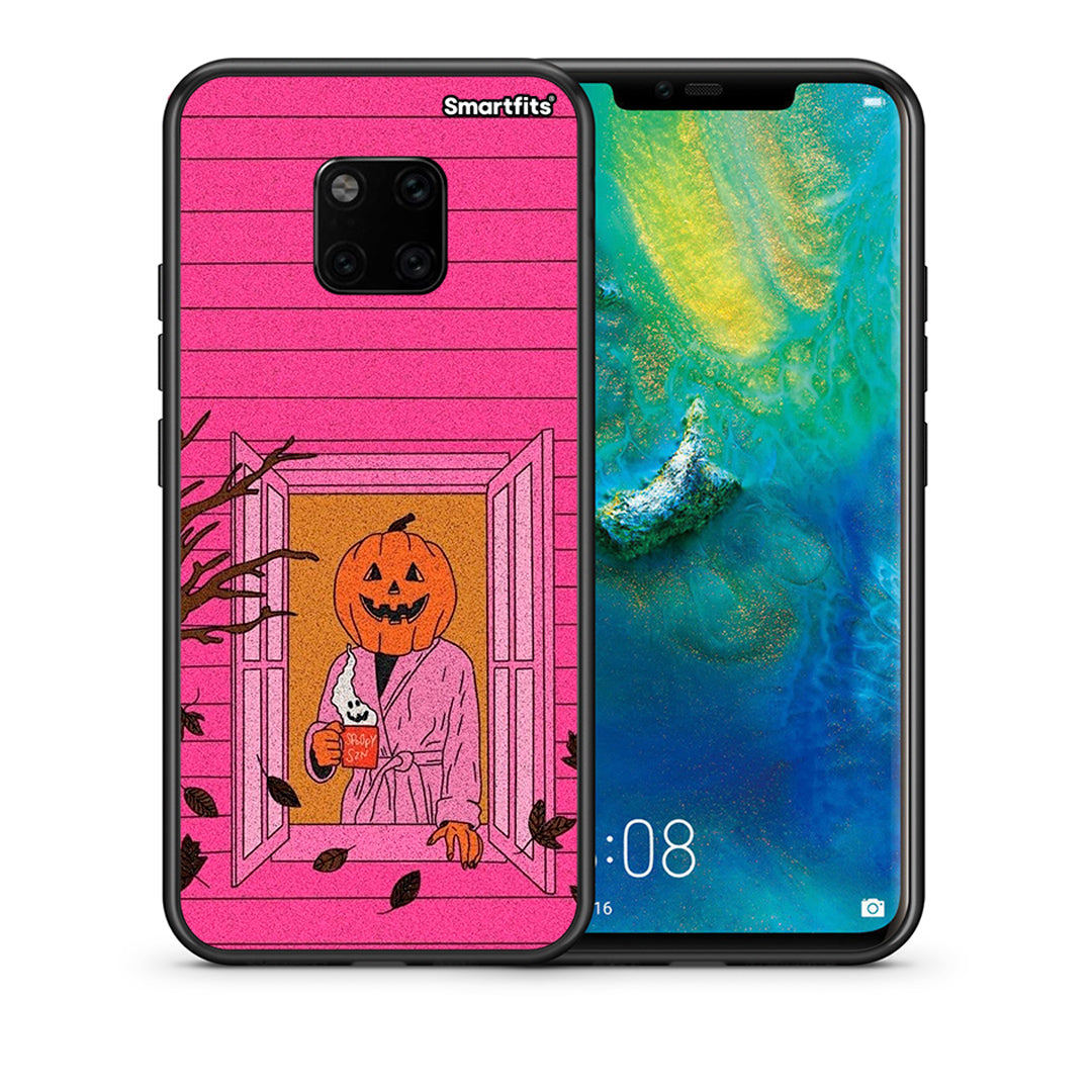 Θήκη Huawei Mate 20 Pro Halloween Pumpkin Lady από τη Smartfits με σχέδιο στο πίσω μέρος και μαύρο περίβλημα | Huawei Mate 20 Pro Halloween Pumpkin Lady case with colorful back and black bezels