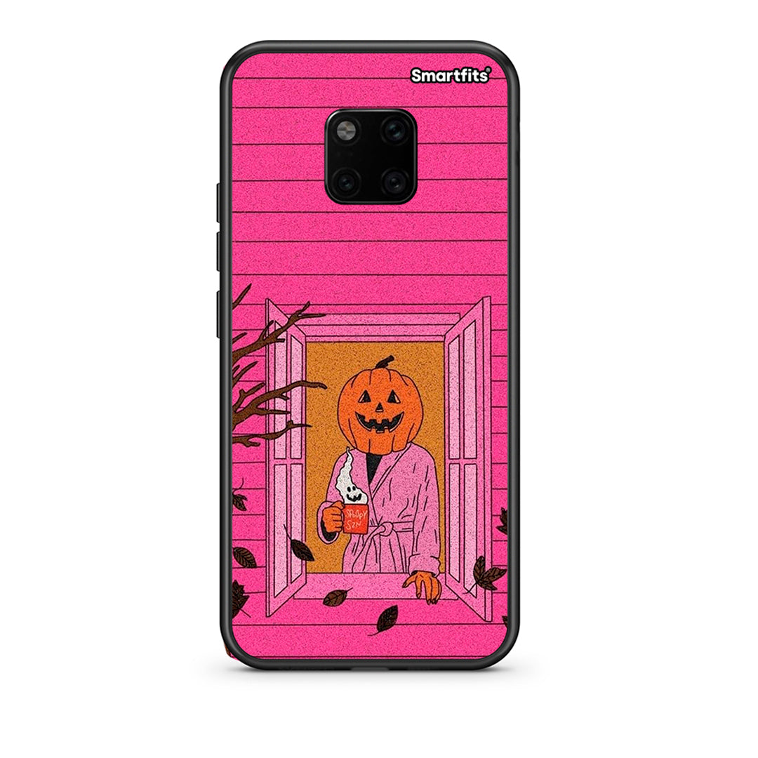 Huawei Mate 20 Pro Halloween Pumpkin Lady Θήκη από τη Smartfits με σχέδιο στο πίσω μέρος και μαύρο περίβλημα | Smartphone case with colorful back and black bezels by Smartfits