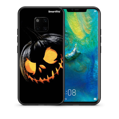 Θήκη Huawei Mate 20 Pro Halloween Scary Pumpkin από τη Smartfits με σχέδιο στο πίσω μέρος και μαύρο περίβλημα | Huawei Mate 20 Pro Halloween Scary Pumpkin case with colorful back and black bezels