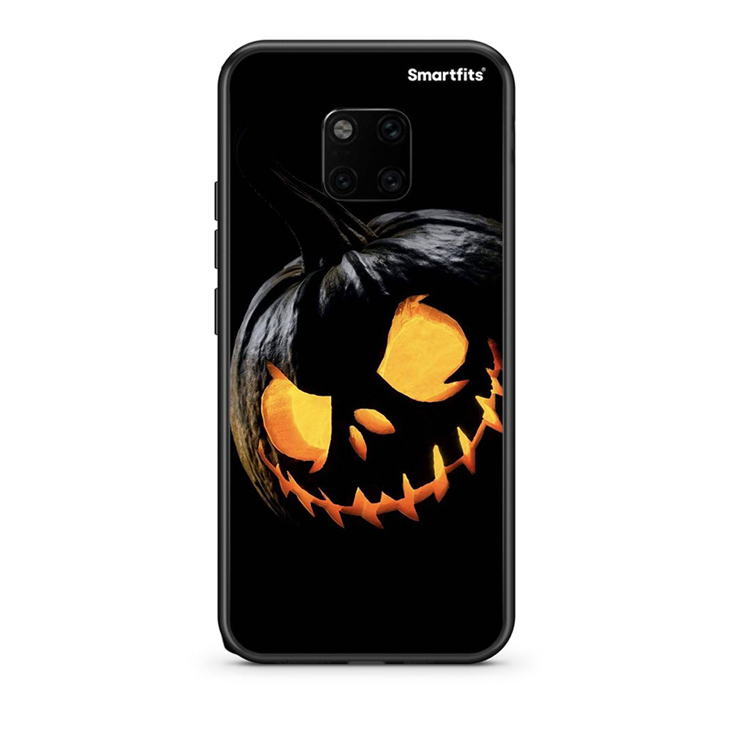 Huawei Mate 20 Pro Halloween Scary Pumpkin Θήκη από τη Smartfits με σχέδιο στο πίσω μέρος και μαύρο περίβλημα | Smartphone case with colorful back and black bezels by Smartfits