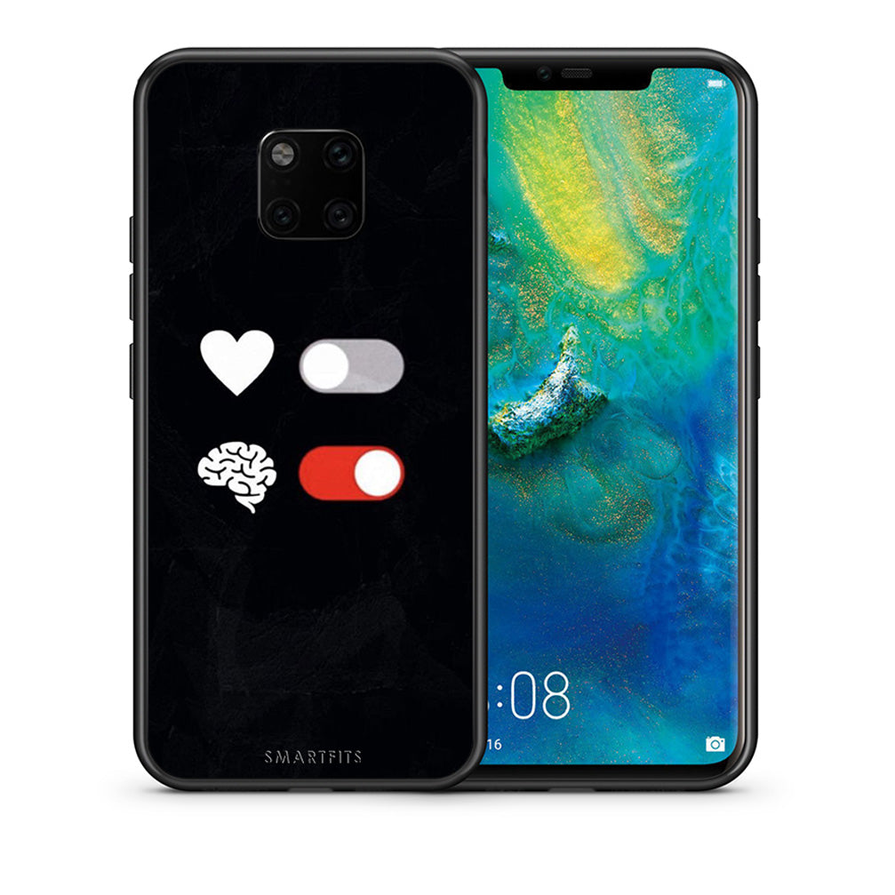 Θήκη Αγίου Βαλεντίνου Huawei Mate 20 Pro Heart Vs Brain από τη Smartfits με σχέδιο στο πίσω μέρος και μαύρο περίβλημα | Huawei Mate 20 Pro Heart Vs Brain case with colorful back and black bezels
