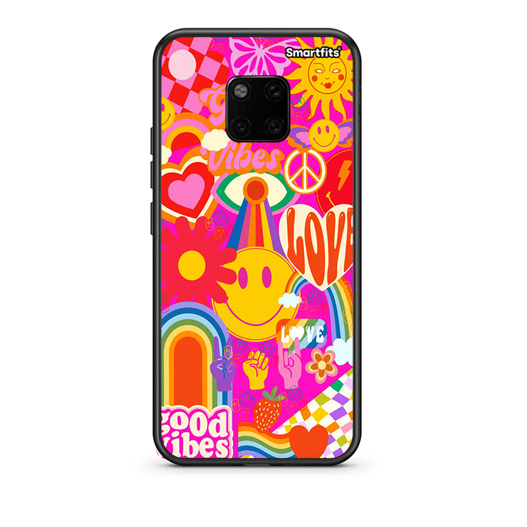 Huawei Mate 20 Pro Hippie Love θήκη από τη Smartfits με σχέδιο στο πίσω μέρος και μαύρο περίβλημα | Smartphone case with colorful back and black bezels by Smartfits