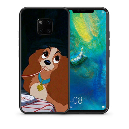 Θήκη Αγίου Βαλεντίνου Huawei Mate 20 Pro Lady And Tramp 2 από τη Smartfits με σχέδιο στο πίσω μέρος και μαύρο περίβλημα | Huawei Mate 20 Pro Lady And Tramp 2 case with colorful back and black bezels