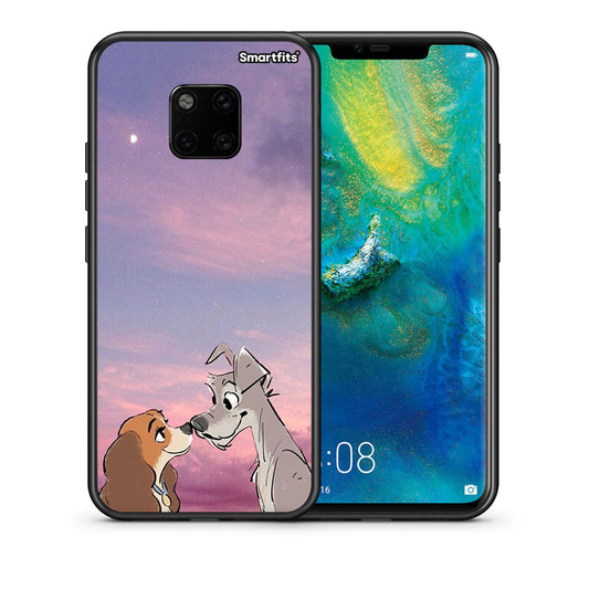 Θήκη Huawei Mate 20 Pro Lady And Tramp από τη Smartfits με σχέδιο στο πίσω μέρος και μαύρο περίβλημα | Huawei Mate 20 Pro Lady And Tramp case with colorful back and black bezels