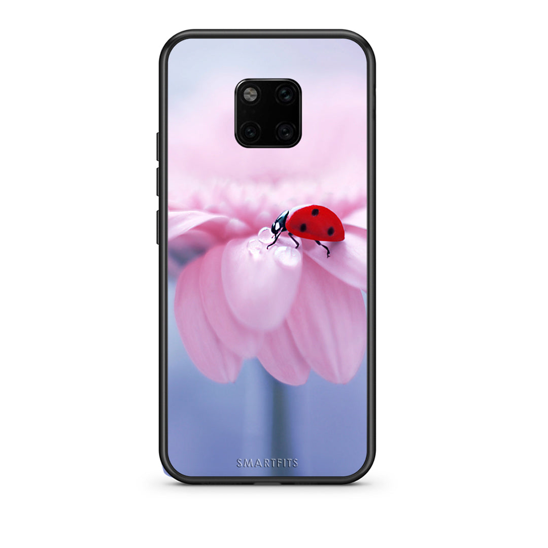 Huawei Mate 20 Pro Ladybug Flower θήκη από τη Smartfits με σχέδιο στο πίσω μέρος και μαύρο περίβλημα | Smartphone case with colorful back and black bezels by Smartfits
