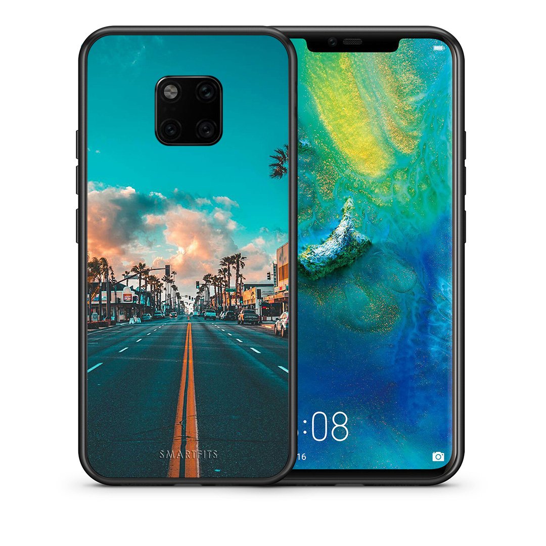 Θήκη Huawei Mate 20 Pro City Landscape από τη Smartfits με σχέδιο στο πίσω μέρος και μαύρο περίβλημα | Huawei Mate 20 Pro City Landscape case with colorful back and black bezels