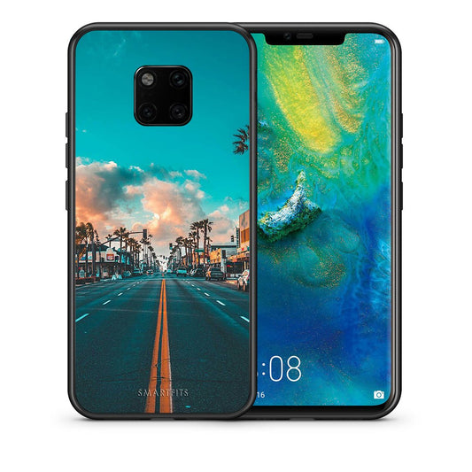 Θήκη Huawei Mate 20 Pro City Landscape από τη Smartfits με σχέδιο στο πίσω μέρος και μαύρο περίβλημα | Huawei Mate 20 Pro City Landscape case with colorful back and black bezels