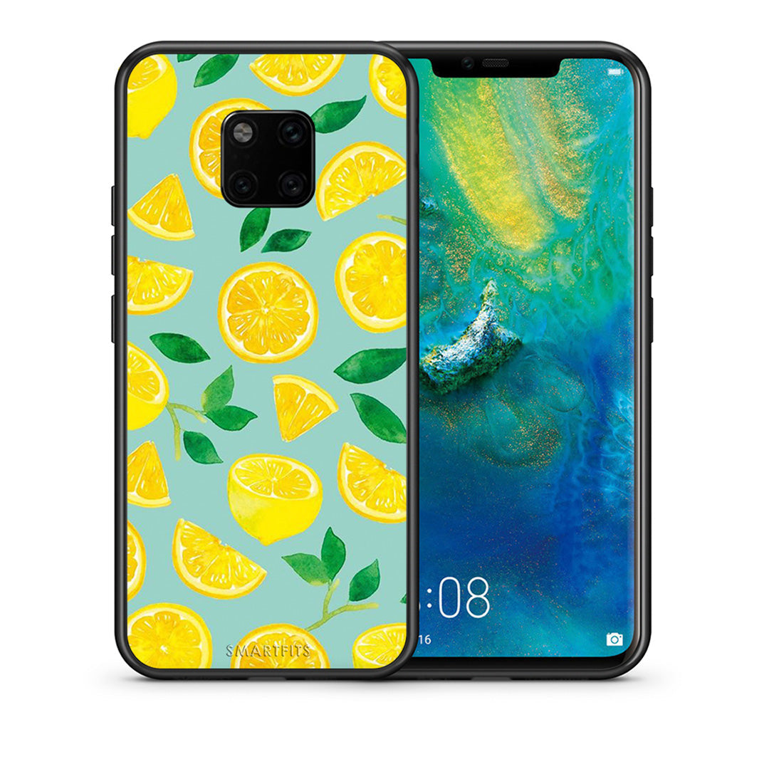 Θήκη Huawei Mate 20 Pro Lemons από τη Smartfits με σχέδιο στο πίσω μέρος και μαύρο περίβλημα | Huawei Mate 20 Pro Lemons case with colorful back and black bezels