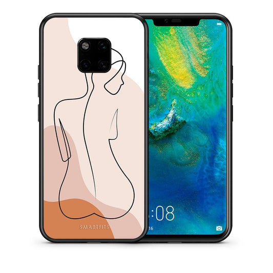 Θήκη Huawei Mate 20 Pro LineArt Woman από τη Smartfits με σχέδιο στο πίσω μέρος και μαύρο περίβλημα | Huawei Mate 20 Pro LineArt Woman case with colorful back and black bezels