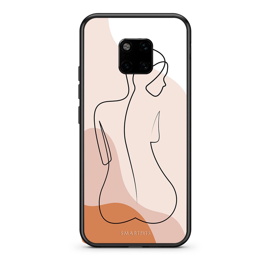 Huawei Mate 20 Pro LineArt Woman θήκη από τη Smartfits με σχέδιο στο πίσω μέρος και μαύρο περίβλημα | Smartphone case with colorful back and black bezels by Smartfits