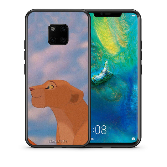 Θήκη Αγίου Βαλεντίνου Huawei Mate 20 Pro Lion Love 2 από τη Smartfits με σχέδιο στο πίσω μέρος και μαύρο περίβλημα | Huawei Mate 20 Pro Lion Love 2 case with colorful back and black bezels