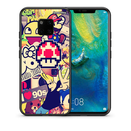 Θήκη Huawei Mate 20 Pro Love The 90s από τη Smartfits με σχέδιο στο πίσω μέρος και μαύρο περίβλημα | Huawei Mate 20 Pro Love The 90s case with colorful back and black bezels