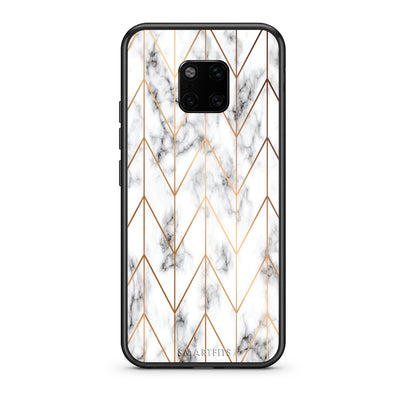 44 - Huawei Mate 20 Pro  Gold Geometric Marble case, cover, bumper