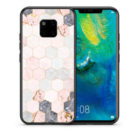Thumbnail for Θήκη Huawei Mate 20 Pro Hexagon Pink Marble από τη Smartfits με σχέδιο στο πίσω μέρος και μαύρο περίβλημα | Huawei Mate 20 Pro Hexagon Pink Marble case with colorful back and black bezels
