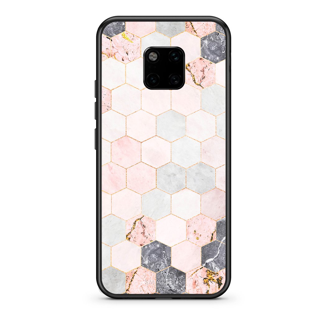 4 - Huawei Mate 20 Pro Hexagon Pink Marble case, cover, bumper