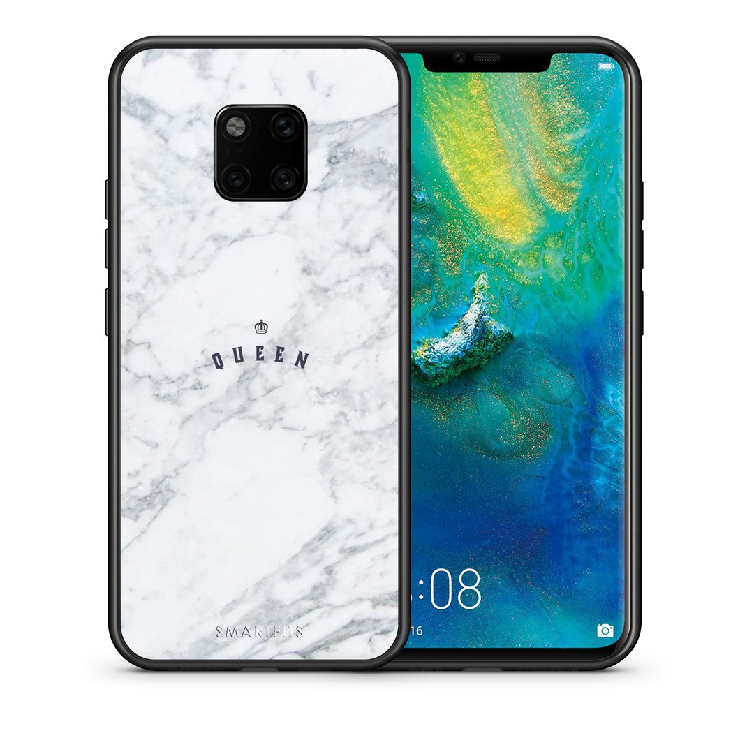 Θήκη Huawei Mate 20 Pro Queen Marble από τη Smartfits με σχέδιο στο πίσω μέρος και μαύρο περίβλημα | Huawei Mate 20 Pro Queen Marble case with colorful back and black bezels